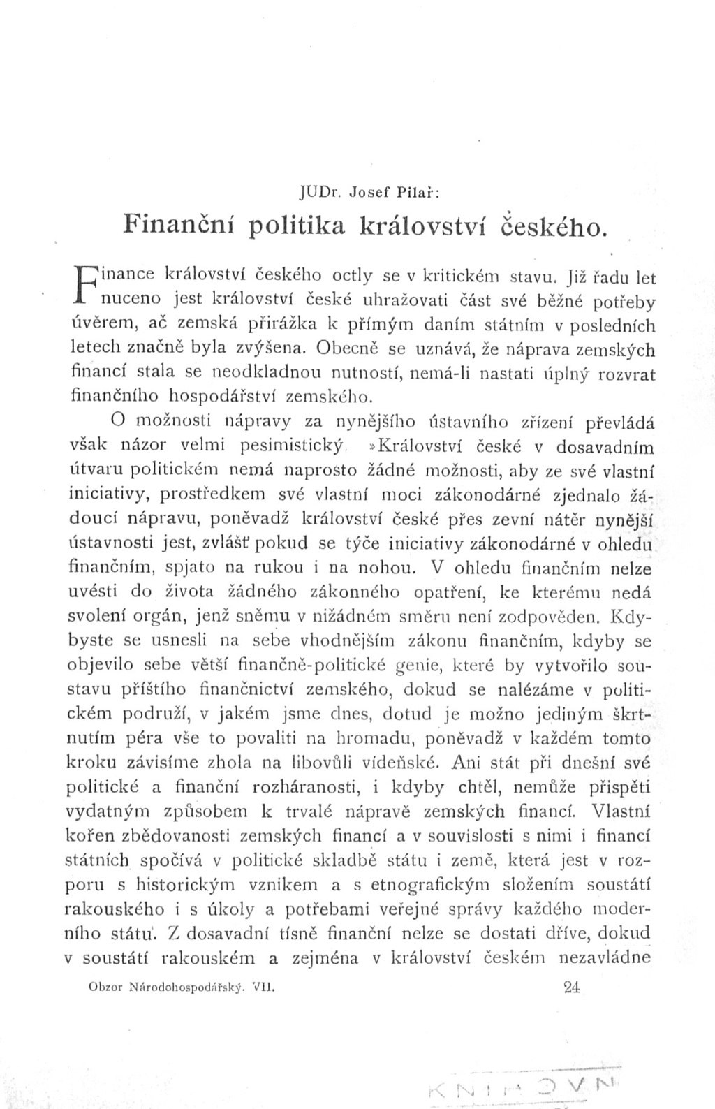 Finanční politika království českého