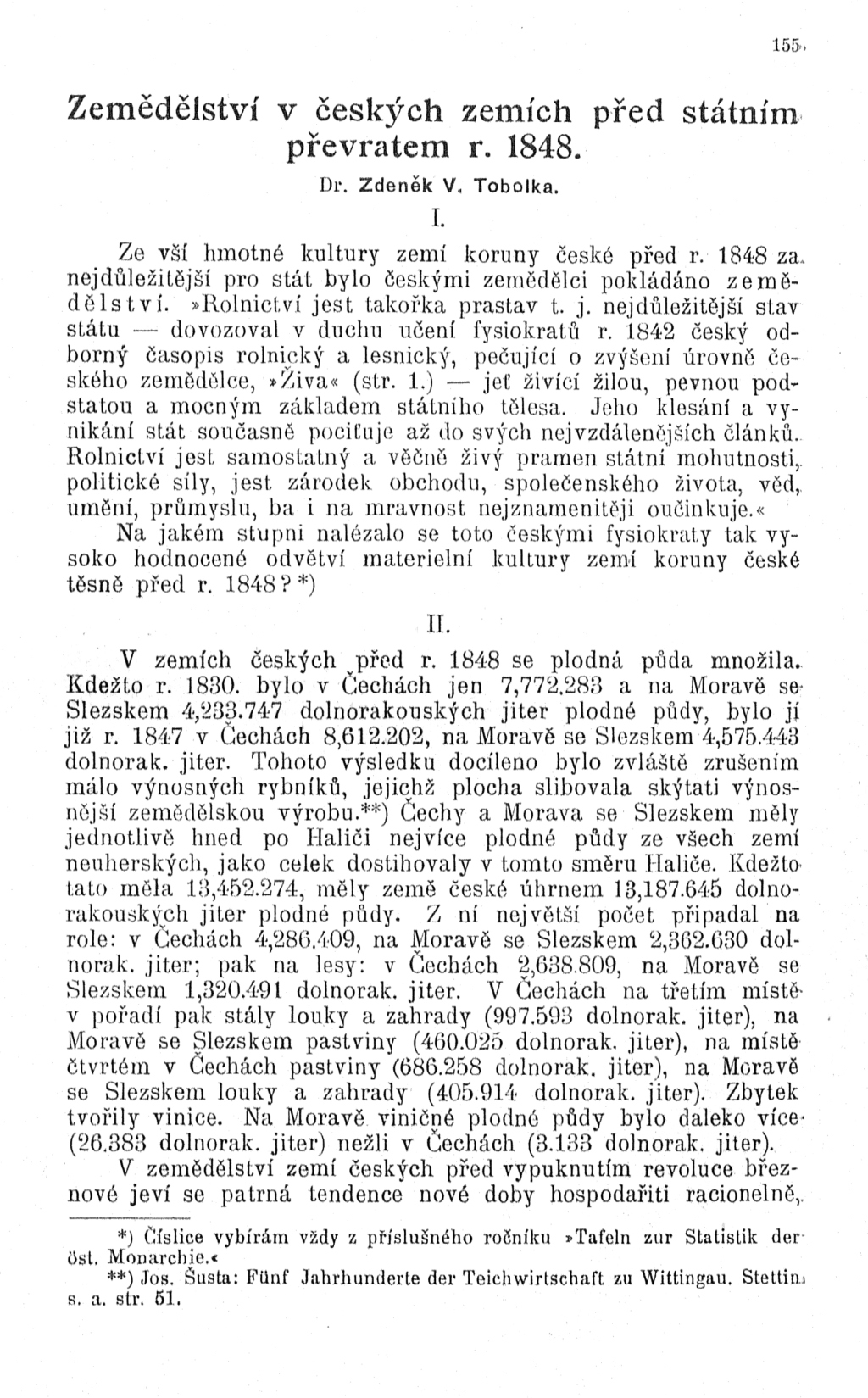 Zemědělství v českých zemích před státním převratem r. 1848